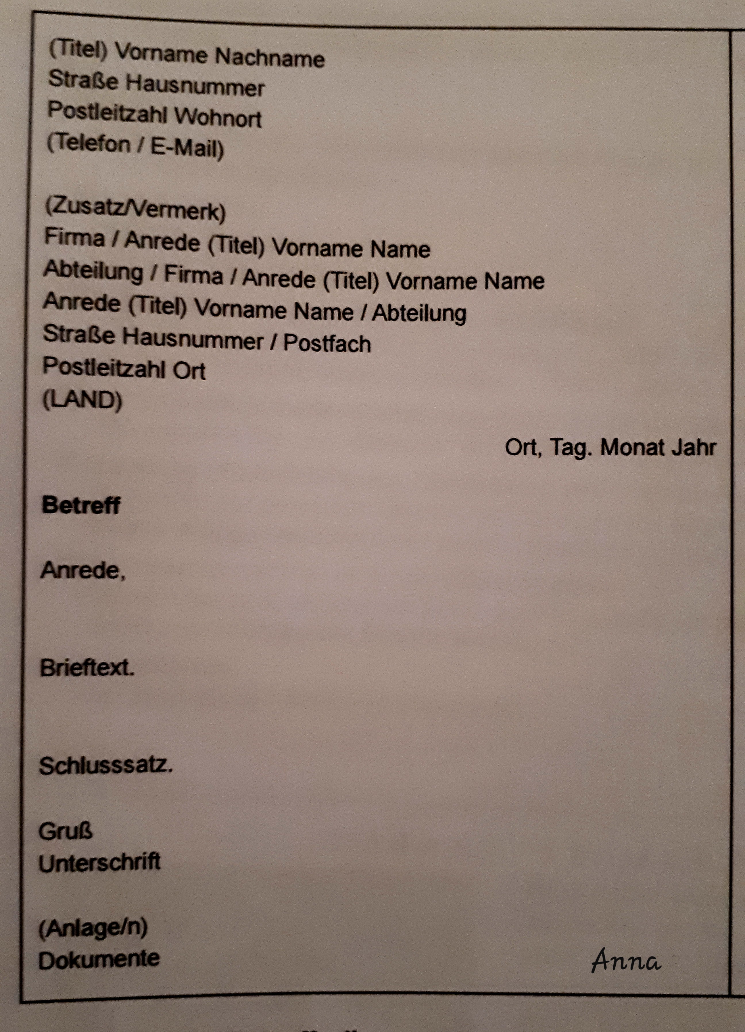 Contoh Surat Pendek Dalam Bahasa Jerman Kumpulan Surat Penting